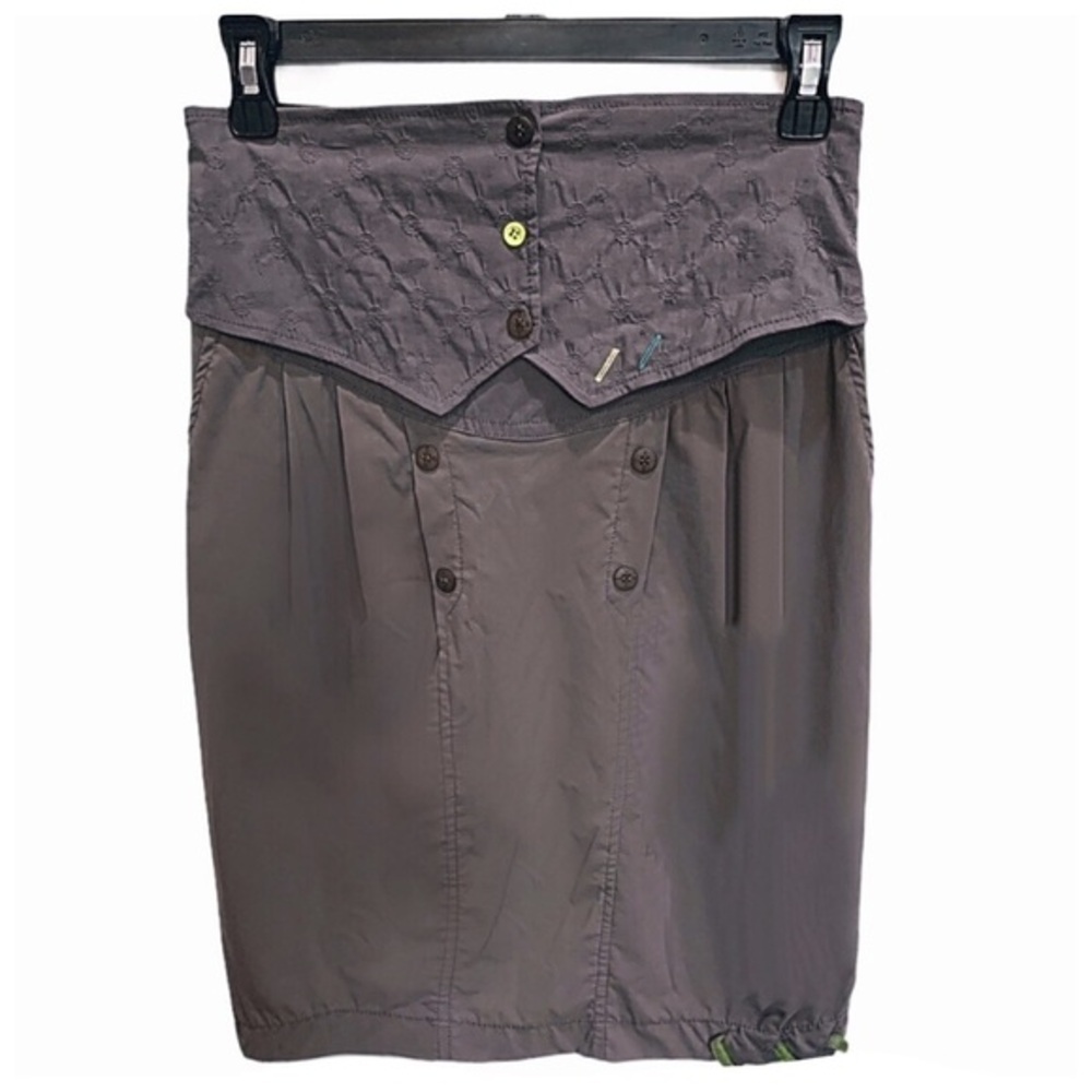 Double Jeu Paris Gray Skirt w/Embroidered Corset